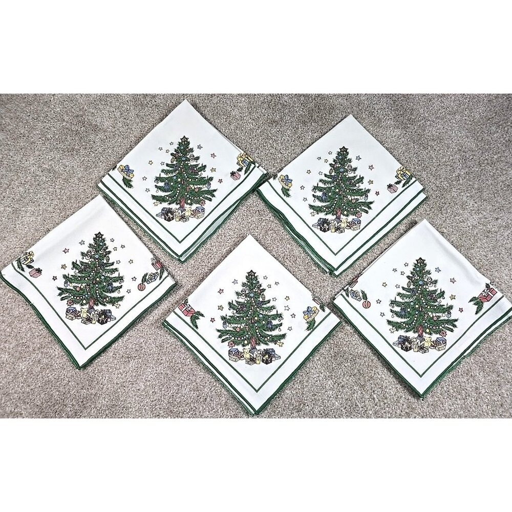 Fallani & Cohn Nikko Christmas Tree Time Napkins Toys Star Presents Set of 5